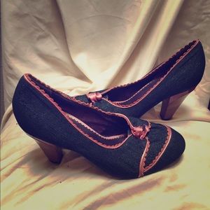 3 inch high heel with denim and comfy soles